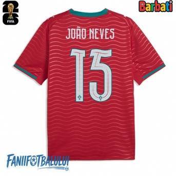 Portugalia Joao Neves #15 Tricou Fotbal Replică Mondial 2026 Barbati Acasa